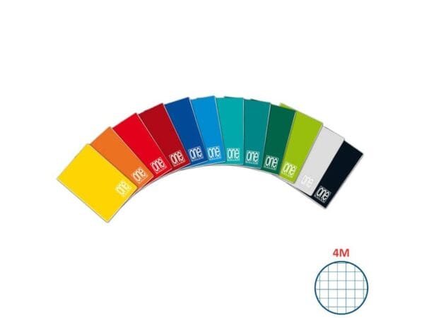 Quaderno a quadretti One Color A5 a punto metallico colori assortiti rigatura 7 - 1407