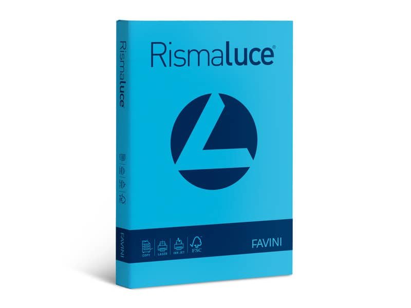 Carta colorata Favini Rismaluce colori forti 90 g/mý A3 azzurro Risma da 300 fogli – A66G313