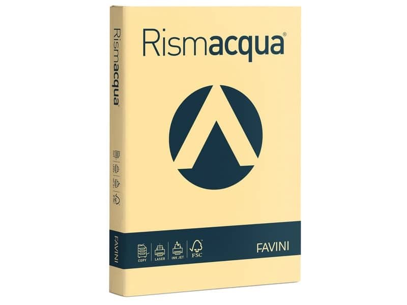 Carta colorata Favini Rismacqua colori tenui 200 g/mý A4 camoscio 02 – Risma da 125 fogli – A67R104