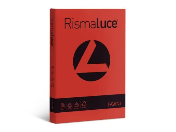 Carta colorata Favini Rismaluce colori forti 90 g/mý A3 scarlatto Risma da 300 fogli - A66C313