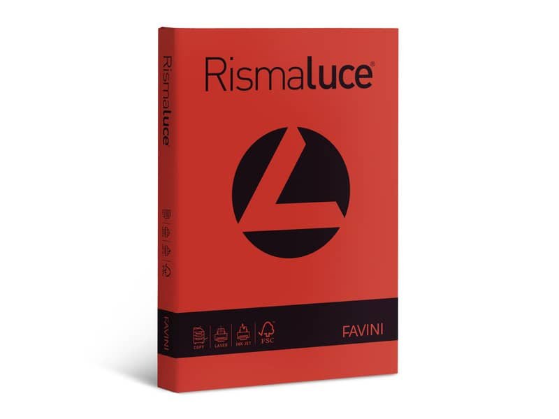 Carta colorata Favini Rismaluce colori forti 90 g/mý A3 scarlatto Risma da 300 fogli – A66C313