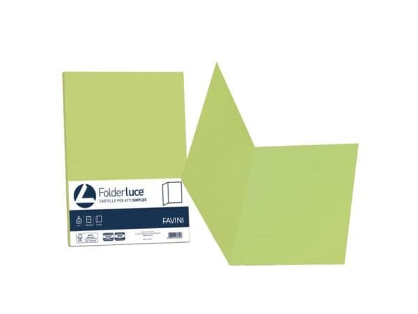 Cartellina semplice FAVINI FOLDER S cartoncino Simplex Luce&Acqua 200 g/mý 25x34cm pistacchio 54  conf.50 - A50M664