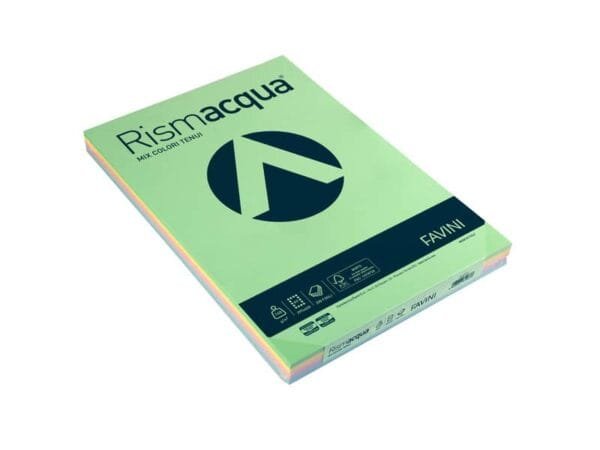 Carta colorata Favini Rismacqua colori tenui 140 g/mý A3 mix 5 colori - Risma da 200 fogli - A65X223