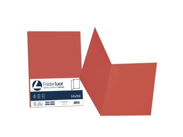 Cartellina semplice FAVINI FOLDER S cartoncino Simplex Luce&Acqua 200 g/mý 25x34cm scarlatto 61  conf.50 - A50C664