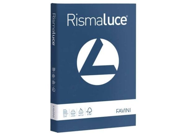 Carta colorata Favini Rismaluce colori forti 200 g/mý A4 blu di prussia Risma da 125 fogli - A67K104