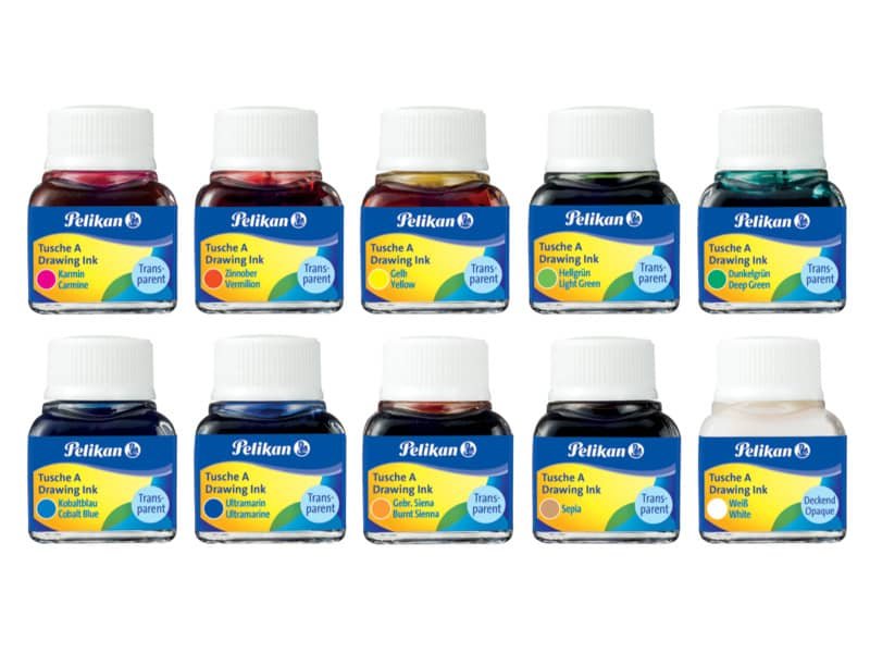 Flacone inchiostro di china Pelikan 523- – 17 10 ml assortiti conf. 10 pezzi – 249474