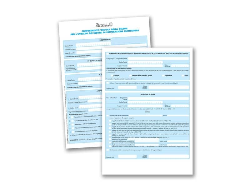 Fatturazione elettronica Semper conferimento/revoca delega servizi – modulo continuo – 851118FE0