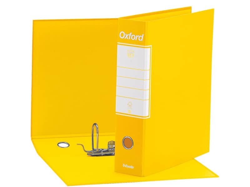 Registratore con custodia Esselte G85 Oxford protocollo 29,5×35 cm – dorso 8 cm giallo – 390785090