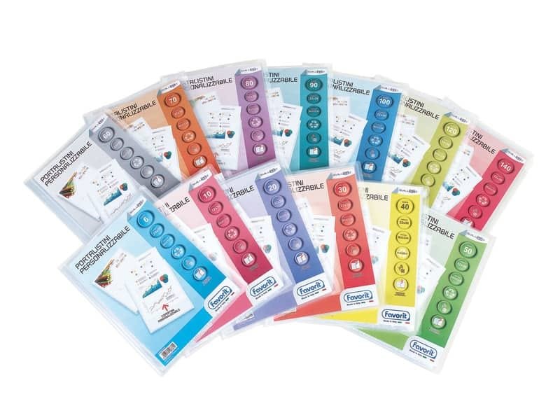 Portalistini a fogli fissi Favorit Sviluppo personalizzabili 22×30 cm – 30 buste trasparente – 100460326