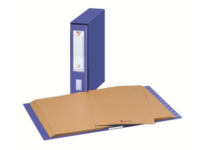 Classificatore alfanumerico con custodia King Mec MEC 12 dorso 7 cm blu 11304