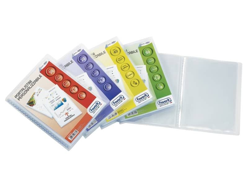 Portalistino a fogli fissi FAVORIT sviluppo personalizzabili liscia 15×21 cm 40 buste trasparente – 100460237