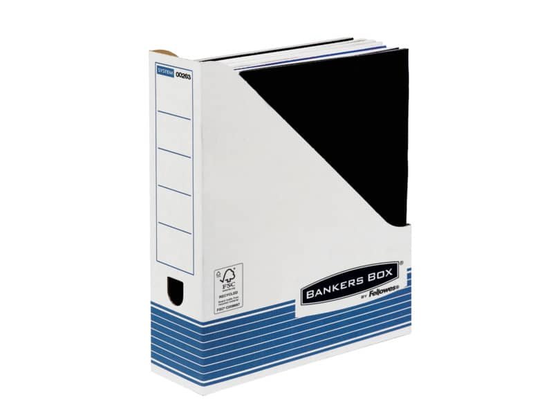 Scatola archivio FELLOWES Bankers Box© System 8×31,6×26,3 cm blu/bianco portariviste A4 – 0026301