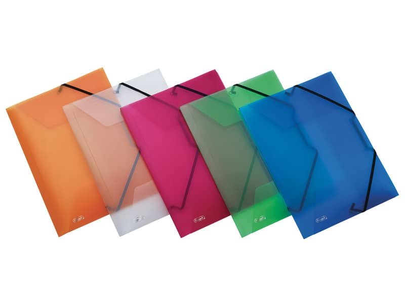 Cartellina a 3 lembi con elastico FAVORIT Lumina 22×30 cm dorso 3 cm trasparente – 400116645
