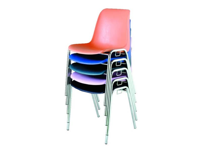 Sedia visitatore Unisit Esse ESC 4 gambe acciaio cromato – schienale fisso rosso Conf. 5 pezzi – ESC/5/RO
