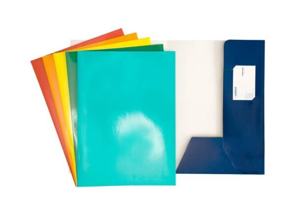 Cartelline a 2 lembi 4Mat 32x24 cm in cartoncino plastificato 300 g/mý blu conf. da 10 pezzi - 3760 01