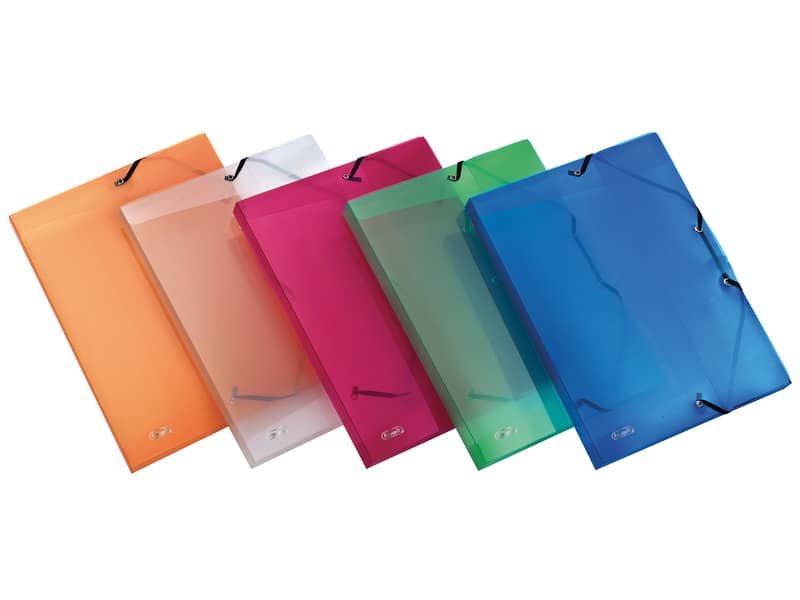 Cartellina a 3 lembi con elastico FAVORIT Lumina 24×32 cm dorso 2,5 cm blu 400116646