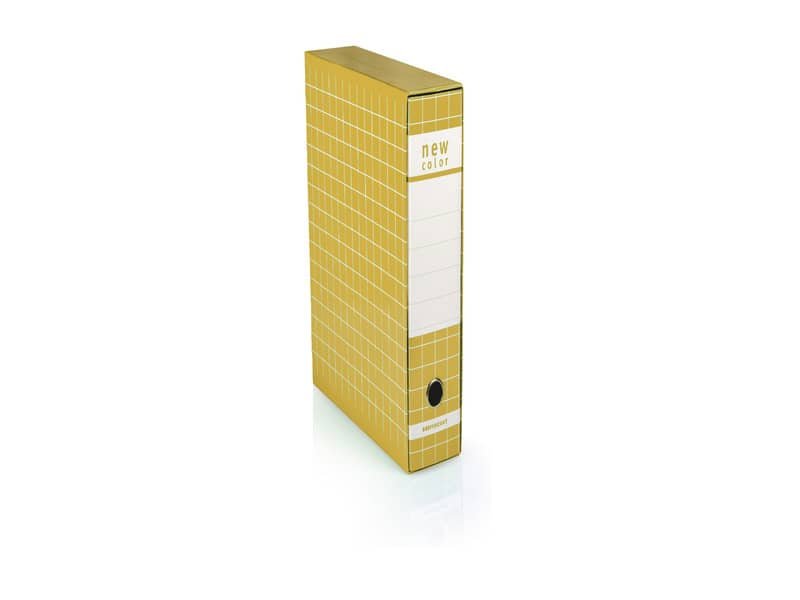 Registratore protocollo BREFIOCART New Color Mignon 35×28,5 cm dorso 5 cm con custodia giallo – 0201183.GI