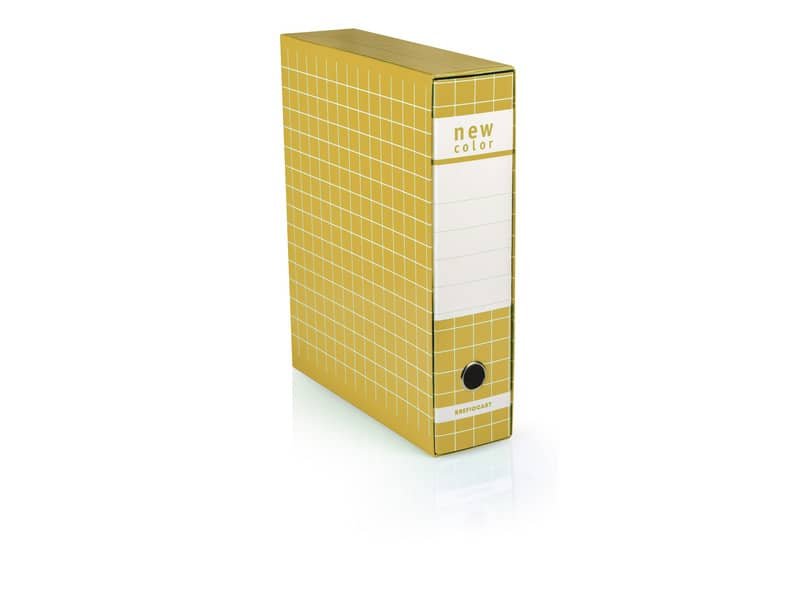 Registratore protocollo con custodia BREFIOCART New Color 35×28,5 cm dorso 8 cm giallo – 0201180.GI