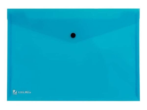 Busta con bottone King Mec Pull A4 21x29,7 cm azzurro 111316