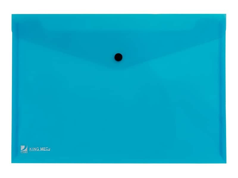 Busta con bottone King Mec Pull A4 21×29,7 cm azzurro 111316