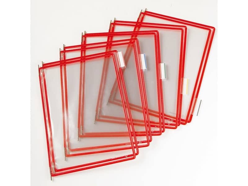Buste per leggio Tarifold© T-Technic A4 rosso – PVC bordo rinforzato Conf. 10 pezzi – B114003