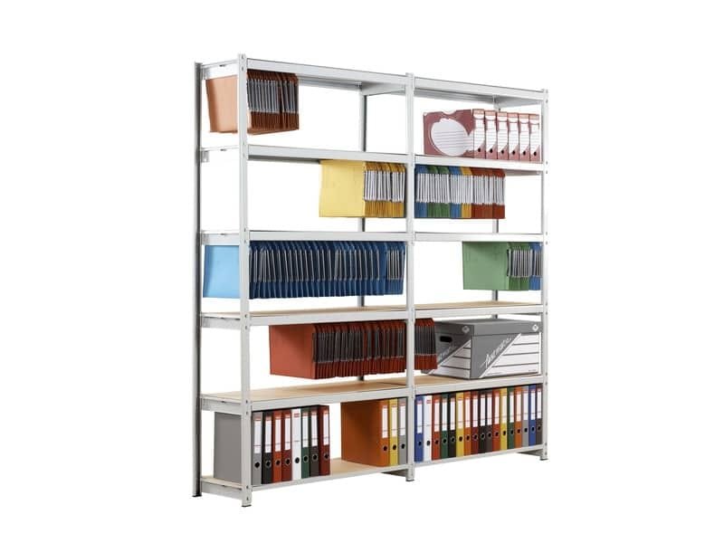 Scaffalatura metall. Paperflow Rang’Eco ad incastro 5 ripiani per cartelle sospese modulo base grigio – K652131