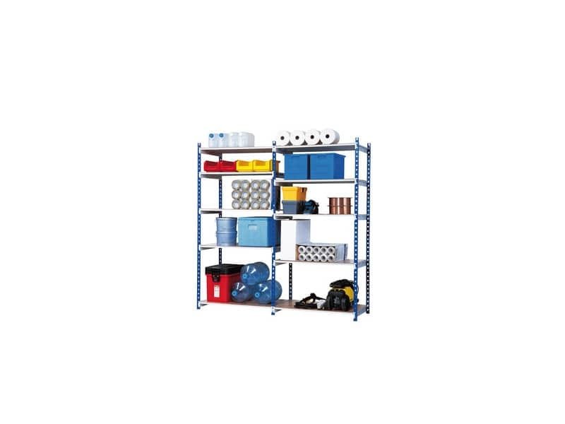 Scaffalatura metallica Paperflow Rang’Eco ad incastro 5 ripiani modulo aggiunta blu – K607131