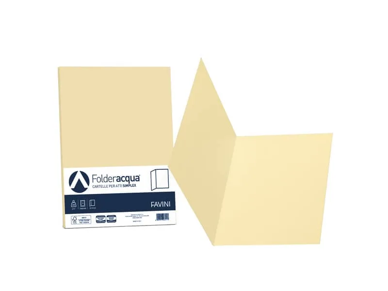 Cartellina semplice FAVINI FOLDER S cartoncino Simplex Luce&Acqua 200 g/mý 25x34cm camoscio 02  conf.50 – A50R664