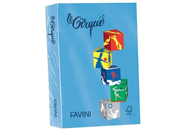 Carta colorata FAVINI LE CIRQUE per tutte le tecnologie di stampa 80 g/mý A4 azzurro reale 204  500 fogli - A71G504