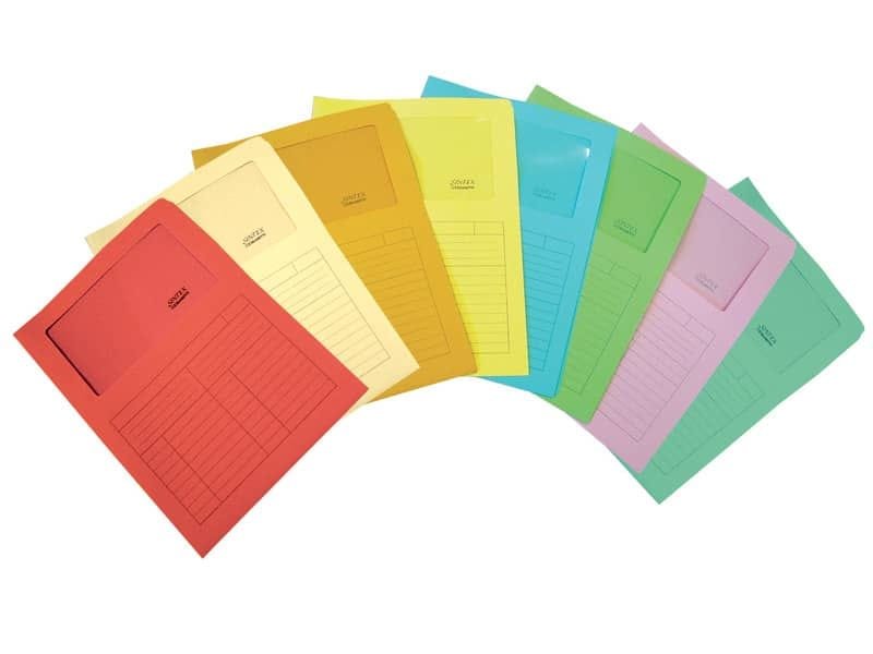 Cartellina con finestra Blasetti SINTEX aperta su due lati carta 120 g/mý 22×31 cm rosso  conf. da 50 – 0581