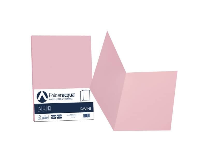 Cartellina semplice FAVINI FOLDER S cartoncino Simplex Luce&Acqua 200 g/mý 25x34cm rosa 10  conf.50 – A50S664