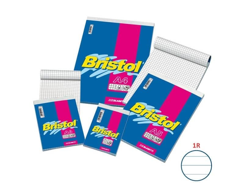 Blocco punto metallico Blasetti BRISTOL 60 ff righe 1R A4 – 21×29,7cm 1035