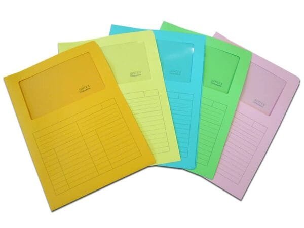 Cartellina con finestra Blasetti SINTEX aperta su due lati carta 120 g/mý  22x31 cm giallo  conf. da 50 - 0570
