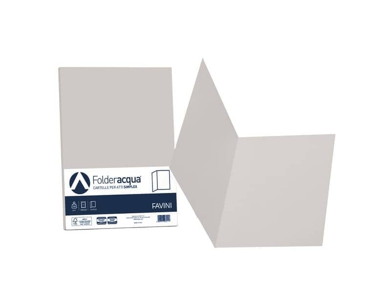Cartellina semplice FAVINI FOLDER S cartoncino Simplex Luce&Acqua 200 g/mý 25x34cm ghiaccio 12  conf.50 – A50U664