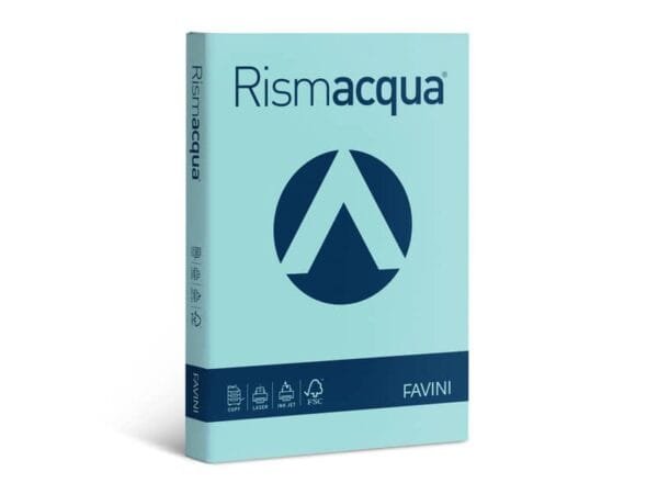 Carta colorata Favini Rismacqua colori tenui 140 g/mý A3 celeste 08 - Risma da 200 fogli - A65T213
