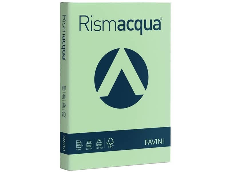 Carta colorata Favini Rismacqua colori tenui 90 g/mý A4 verde chiaro – Risma da 300 fogli – A66P304