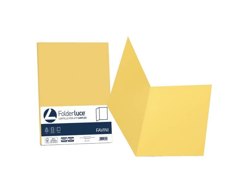 Cartellina semplice Favini FOLDER S cartoncino Simplex Luce&Acqua 200 g/mý 25x34cm giallo 53 conf.50 – A50B664