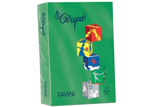 Carta colorata FAVINI LE CIRQUE per tutte le tecnologie di stampa 80 g/mý A4 verde bandiera 208  500 fogli - A71D504