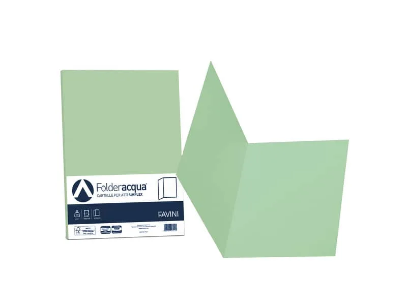 Cartellina semplice Favini FOLDER S cartoncino Simplex Luce&Acqua 200 g/mý 25x34cm verde 09 conf.50 – A50P664