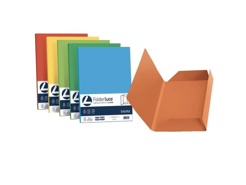 Cartellina 3 lembi Favini FOLDER 3L Luce&Acqua 200 g/mý 24,5×34,5cm mix 5 colori conf.25 – A50X434