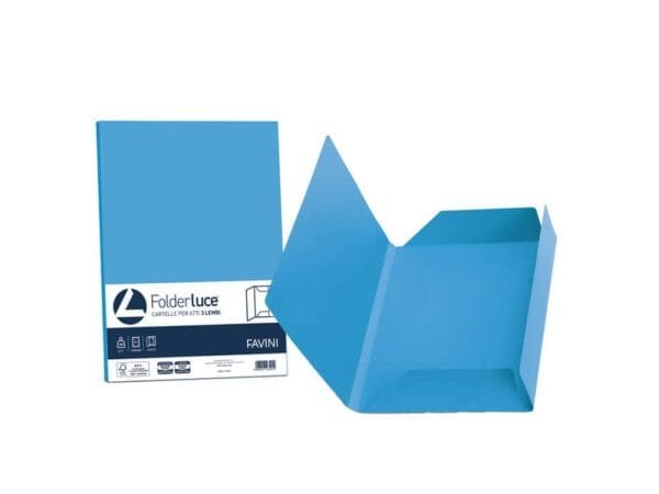 Cartellina 3 lembi Favini FOLDER 3L Luce&Acqua 200 g/mý 24,5x34,5cm azzurro 55 conf.25 - A50G434