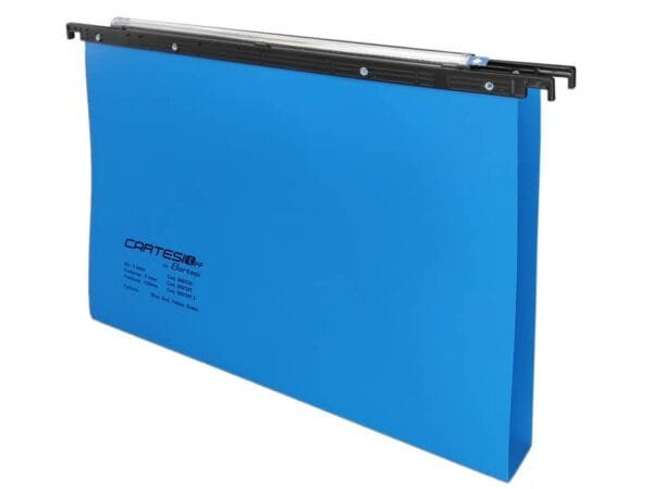 Cartelle sospese orizzontali per cassetti CARTESIO PP 39 cm fondo a U 3 cm blu Conf. 25 pezzi - 500/395 3 -A3