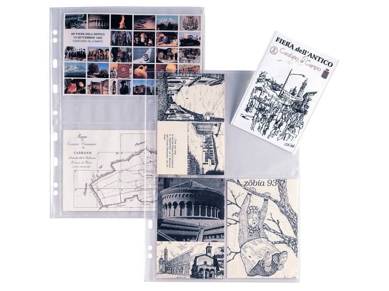 Buste a foratura univ. Sei Rota Atla FT per foto e cartoline 4 spazi 15×21 cm trasparente  conf. 10 buste – 662533
