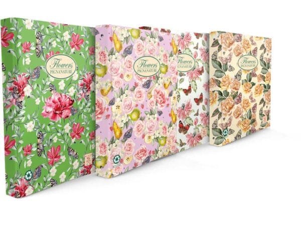 Raccoglitore a 4 anelli PIGNA Nature Flowers 27x32 cm assortiti 005479630