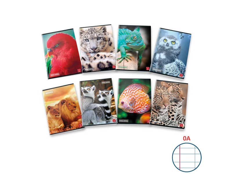 Quaderno 42 fogli PIGNA Animal A4 a righe 0A con margine assortiti 02320440A