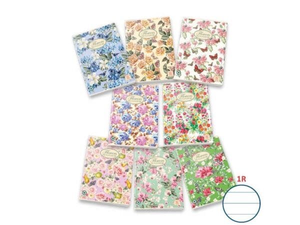 Quaderno a righe 42 fogli PIGNA Maxi Nature Flowers A4 1R assortiti 02298851R