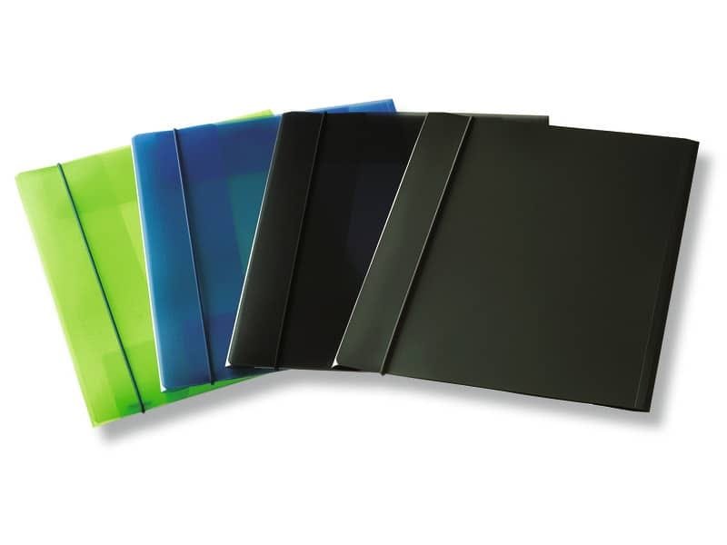 Cartellina a 3 lembi LEONARDI cordonatura multipla e chiusura elastico A4 trasparente grigio fumŠ – U110TGF