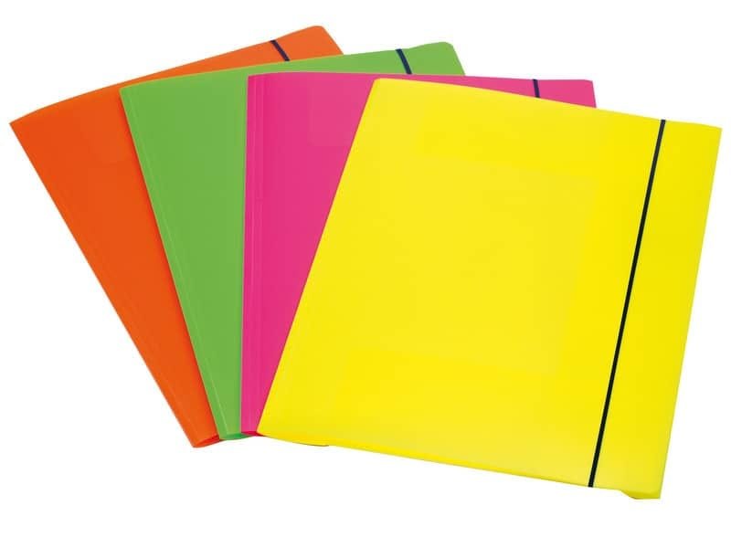Cartellina a 3 lembi FELLOWES cordonatura multipla con elastico A4 assortiti  conf. da 4 – 1028001