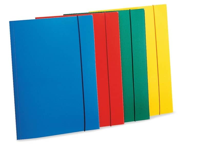 Cartellina a 3 lembi LEONARDI cordonatura multipla e chiusura con elastico A4 verde – U110VE