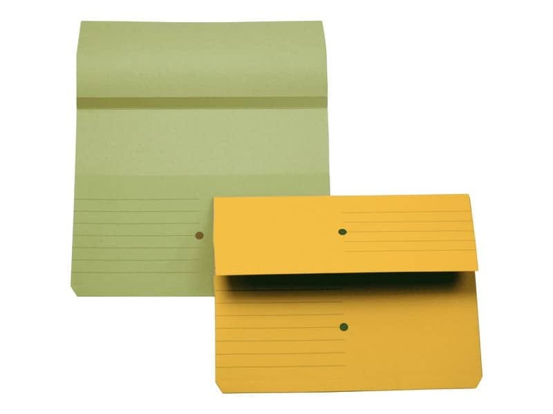 Cartelline con tasca 4Mat A4 in carta woodstock 225 g/mý dorso 3 cm verde conf. da 10 pezzi – 3240 02